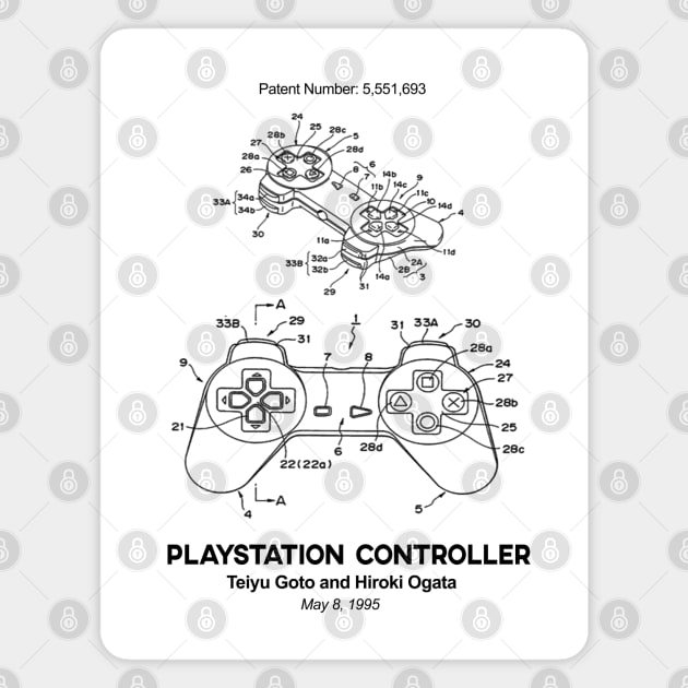 Playstation Controller Patent Black Magnet by Luve